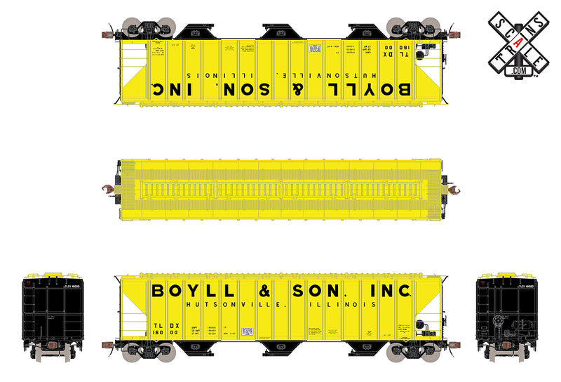 ScaleTrains 33051 HO Scale Rivet Counter PS-2CD 4785 Covered Hopper Boyll & Son TLDX 16000