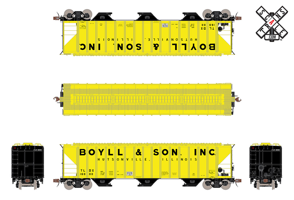 ScaleTrains 33051 HO Scale Rivet Counter PS-2CD 4785 Covered Hopper Boyll & Son TLDX 16000