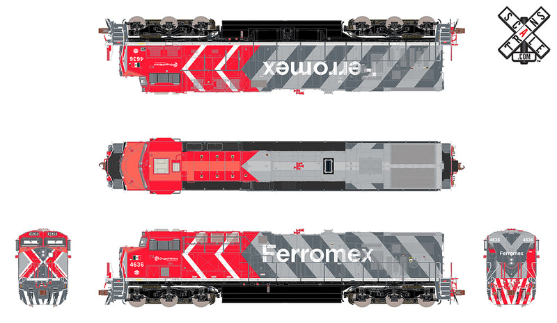 ScaleTrains 33078 Rivet HO GE ES44AC Ferromex "Zebra" FXE 4636
