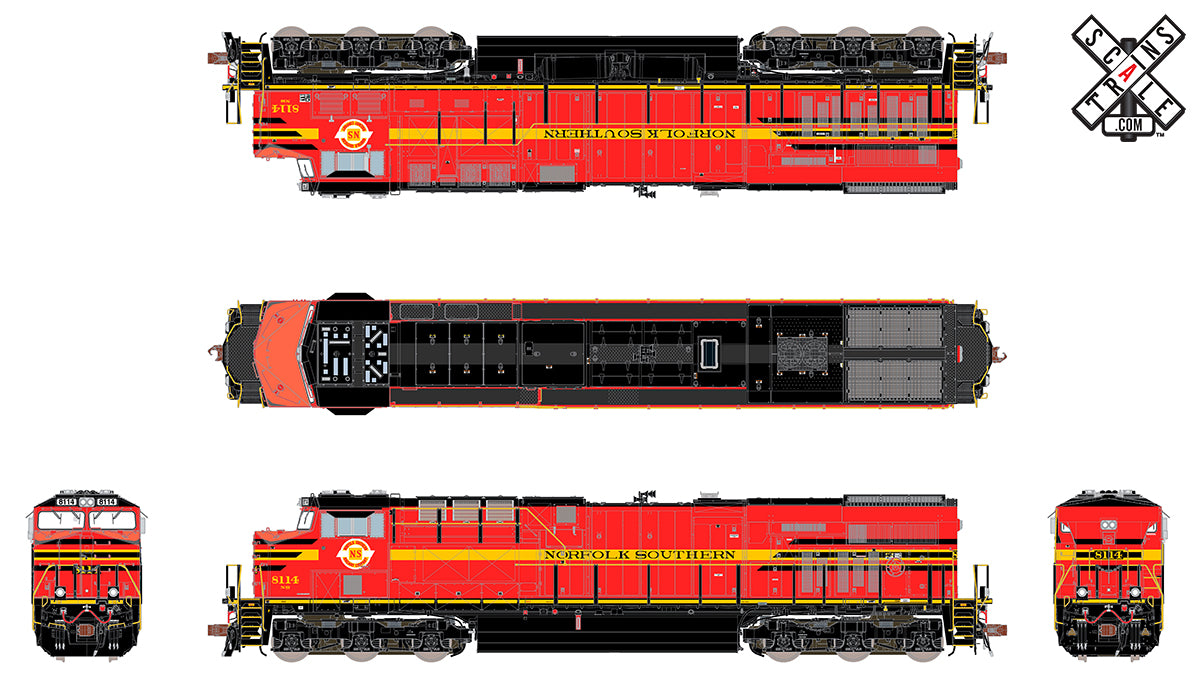 ScaleTrains 33092 Rivet HO GE ES44AC GEVo Norfolk Southern Original NS 8114