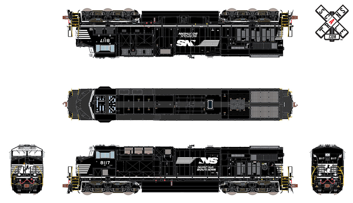 ScaleTrains 33093 Rivet HO Scale GE ES44AC Norfolk Southern Horsehead/PTC NS 8117 DCC Sound