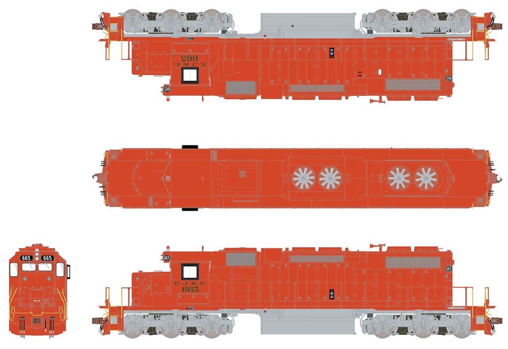 ScaleTrains 33126 HO Scale EMD SD38-2 Diesel Elgin Joliet & Eastern EJ&E 667