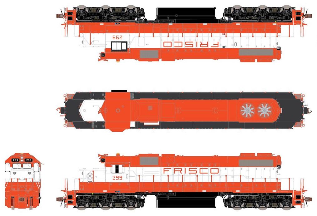 ScaleTrains 33146 HO Scale EMD SD38-2 Diesel Frisco SLSF 299