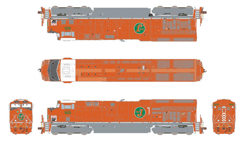 ScaleTrains 33181 HO Scale GE ET44AC Diesel EJ&E Heritage CN 3023 DCC & Sound