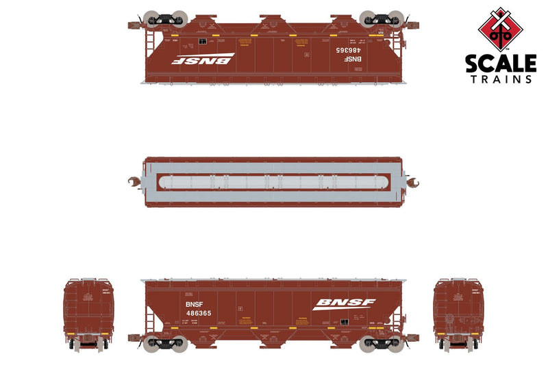 ScaleTrains 33232 Rivet N Scale Gunderson 5188 Covered Hopper BNSF 486883