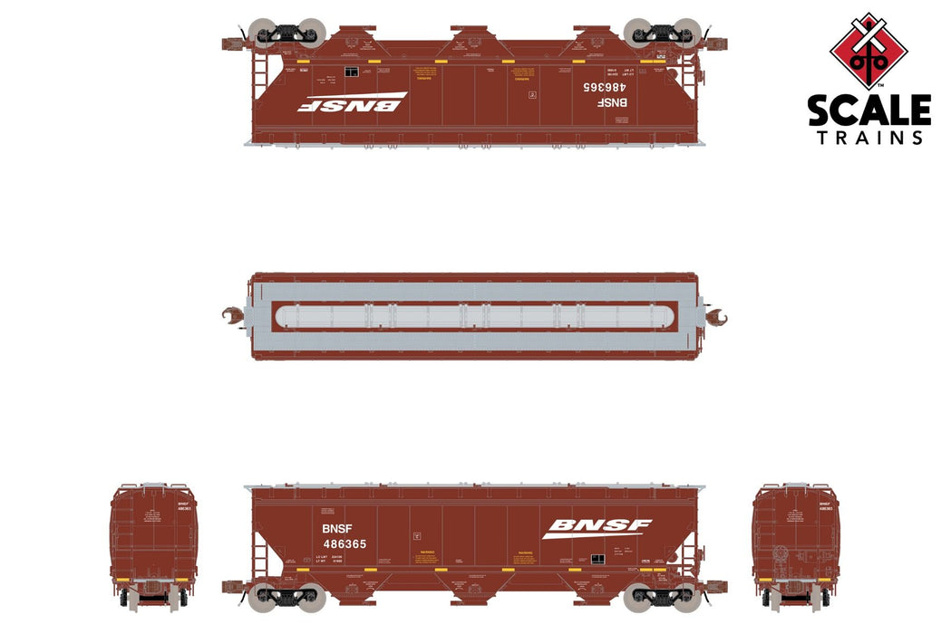 ScaleTrains 33233 Rivet N Scale Gunderson 5188 Covered Hopper BNSF 486 ...