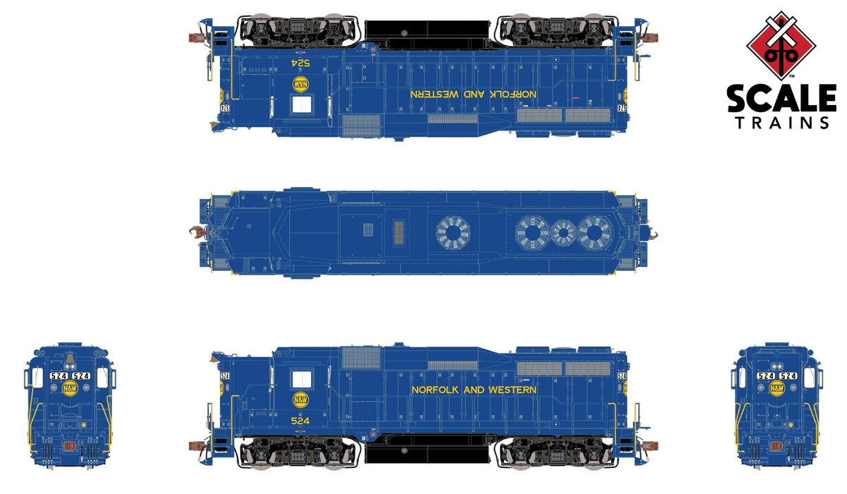 ScaleTrains Rivet 33379 HO Scale EMD GP30 Norfolk & Western N&W 524
