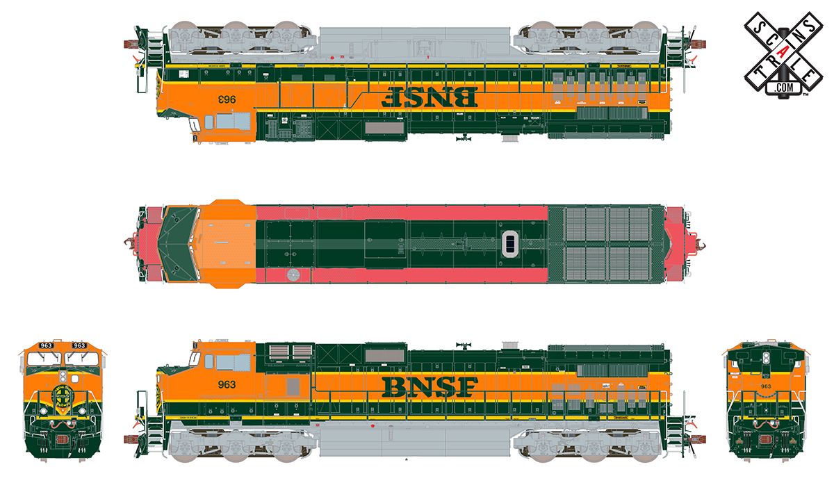 ScaleTrains 33446 Rivet Counter HO Scale GE Dash 9 (C44-9W) BNSF Heritage I 1000 DCC and LokSound