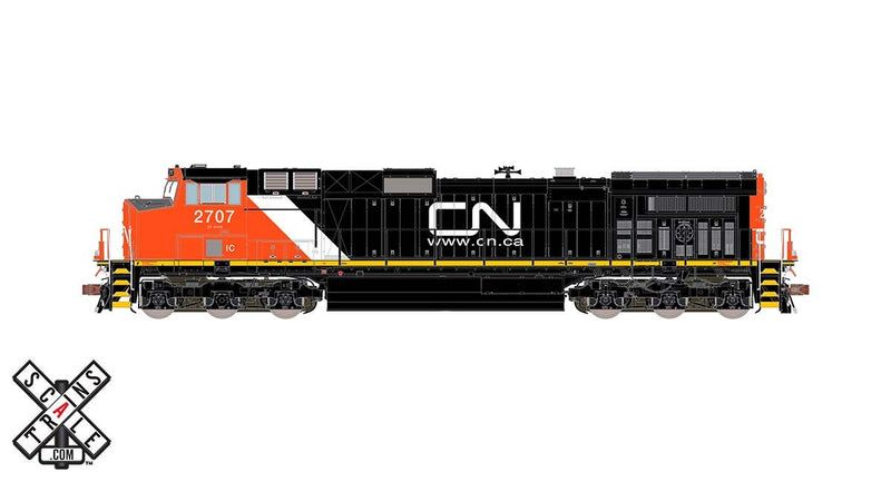 ScaleTrains 33456 Rivet HO Scale GE Dash 9 (C44-9W) Canadian National IC/CN 2707 DCC and LokSound