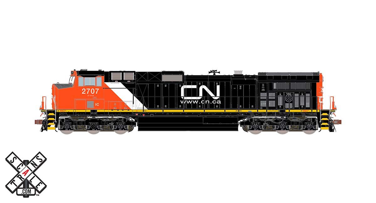 ScaleTrains 33456 Rivet HO Scale GE Dash 9 (C44-9W) Canadian National IC/CN 2707 DCC and LokSound