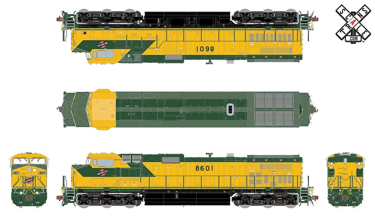 ScaleTrains 33468 Rivet HO Scale GE Dash 9 (C44-9W) Chicago NorthWestern CN&W 8647 DCC and LokSound