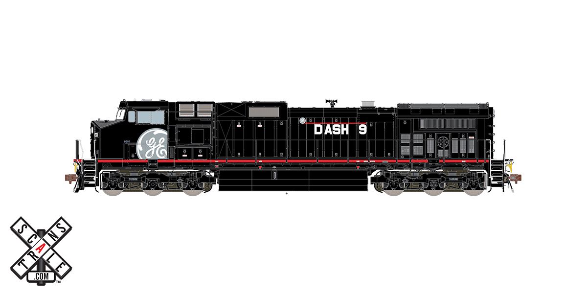 ScaleTrains 33477 Rivet Counter HO Scale GE Dash 9 (C44-9W) GECX Demonstrator 8601