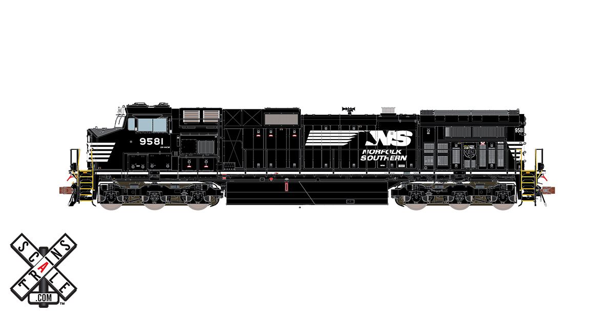 ScaleTrains 33478 Rivet HO Scale GE Dash 9 (C40-9W) Norfolk Southern NS 9581 DCC and LokSound