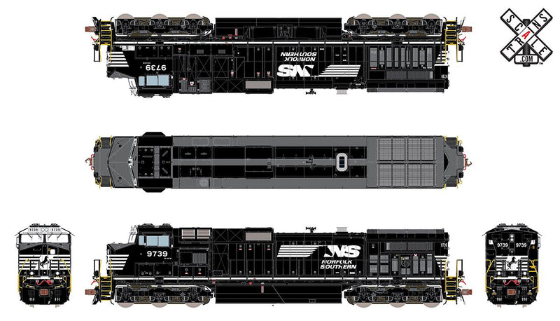 ScaleTrains 33488 Rivet HO Scale GE Dash 9 (C40-9W) Norfolk Southern NS 9739 DCC and LokSound