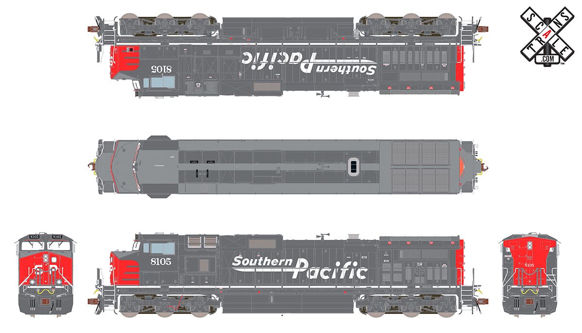 ScaleTrains 33496 Rivet HO Scale GE Dash 9 (C44-9W) Southern Pacific SP 8168 DCC and LokSound