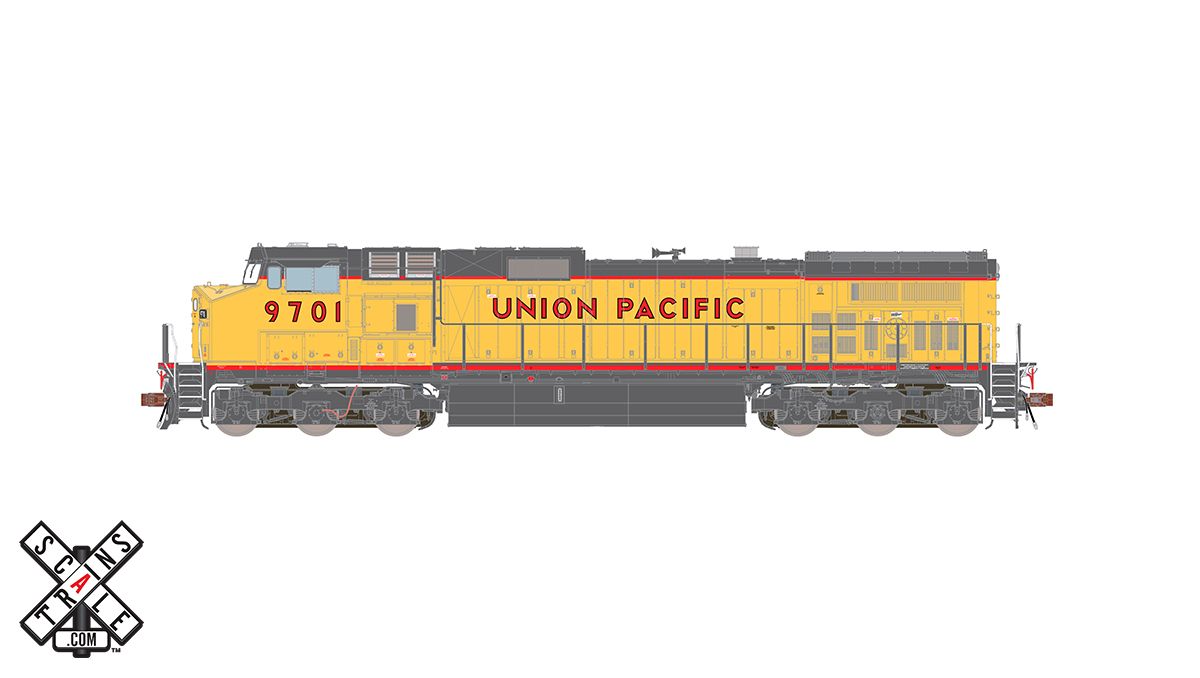ScaleTrains 33502 Rivet HO Scale GE Dash 9 (C44-9W) Union Pacific UP 9701 DCC and LokSound