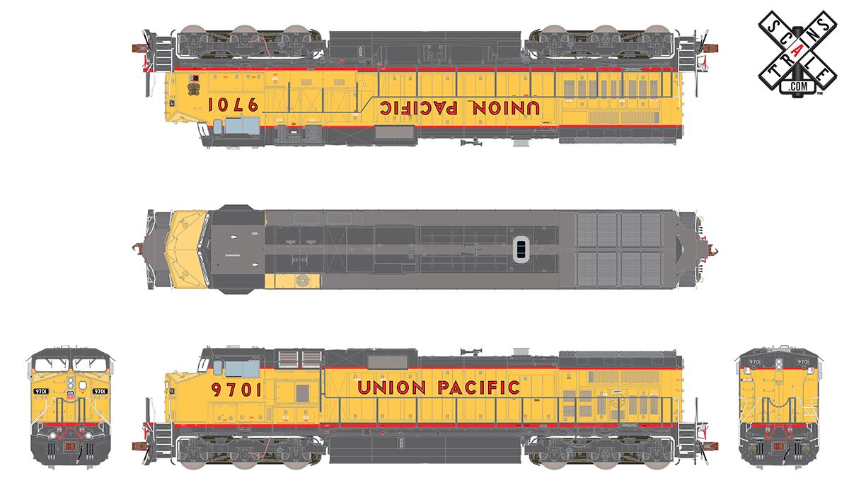ScaleTrains 33503 Rivet Counter HO Scale GE Dash 9 (C44-9W) Union Pacific UP 9701