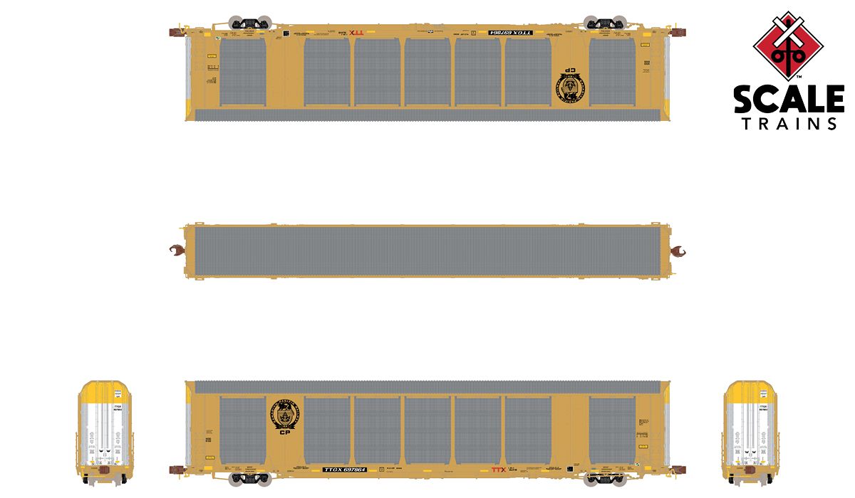 ScaleTrains 33740 Rivet N Scale Gunderson Multi-Max Autorack Canadian Pacific CP TTGX 697954