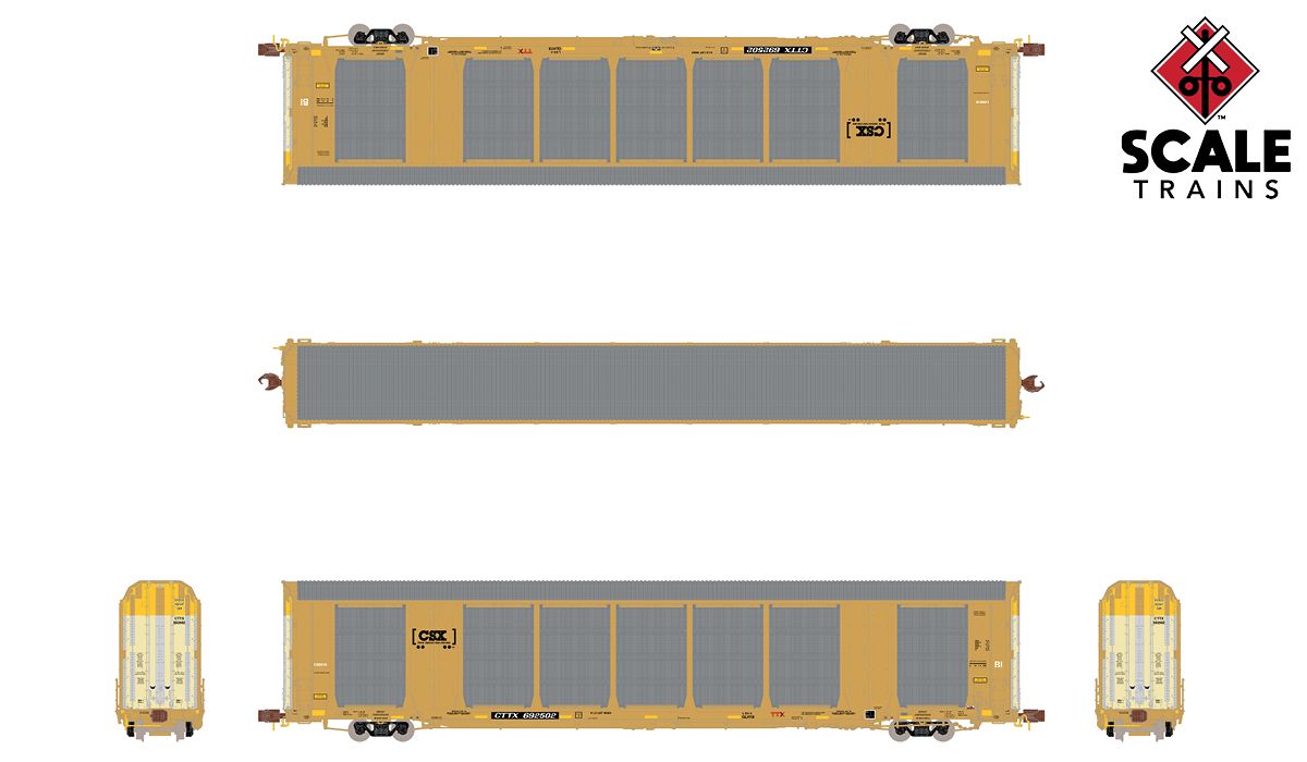 ScaleTrains 33741 Rivet N Scale Gunderson Multi-Max Autorack CSX CTTX 692502
