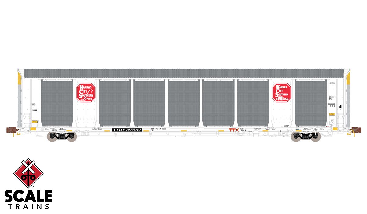 ScaleTrains 33752 Rivet N Scale Gunderson Multi-Max Autorack Kansas City Southern KCS TTGX 697168