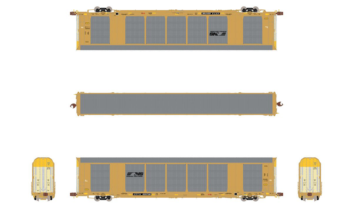 ScaleTrains 33754 Rivet N Scale Gunderson Multi-Max Autorack Norfolk Southern NS CTTX 691726