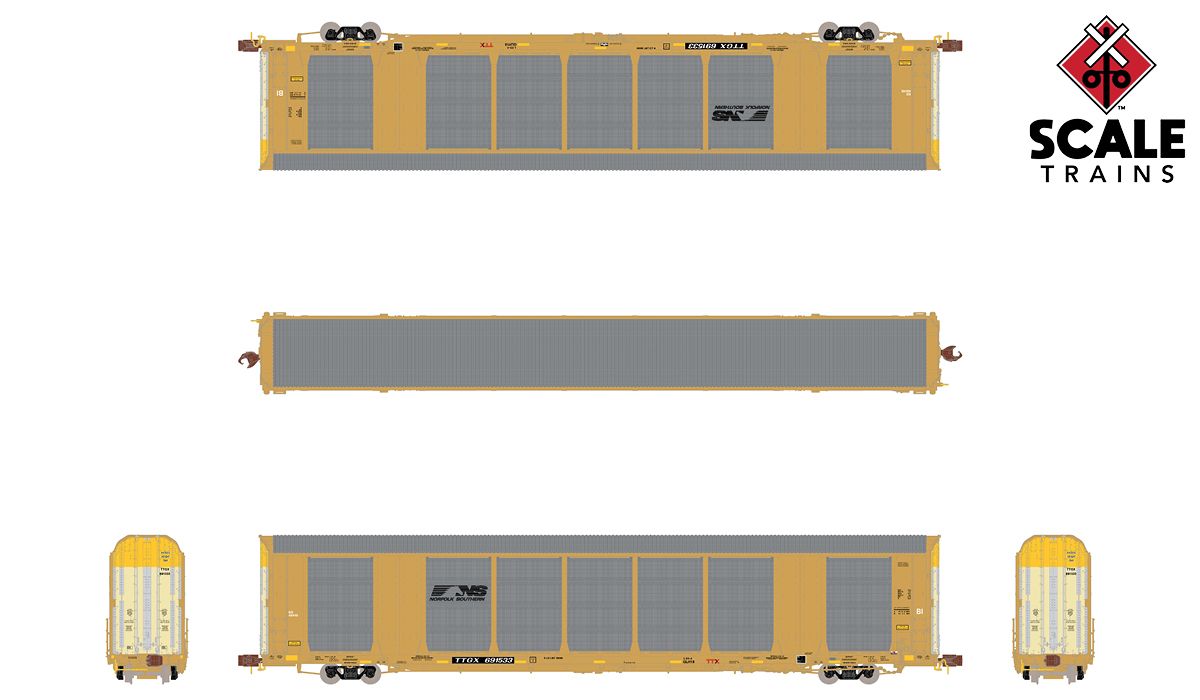 ScaleTrains 33756 Rivet N Scale Gunderson Multi-Max Autorack Norfolk Southern NS TTGX 691553
