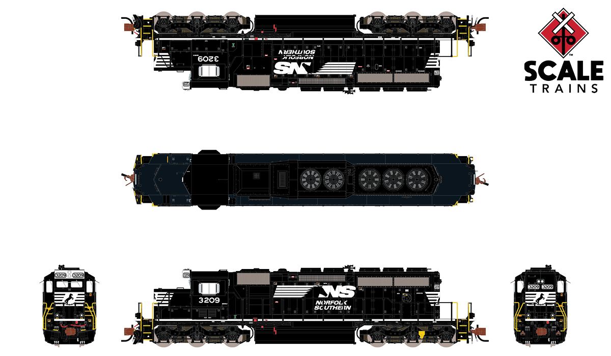 ScaleTrains 33772 Rivet N Scale EMD SD40-2 Norfolk Southern NS 3209
