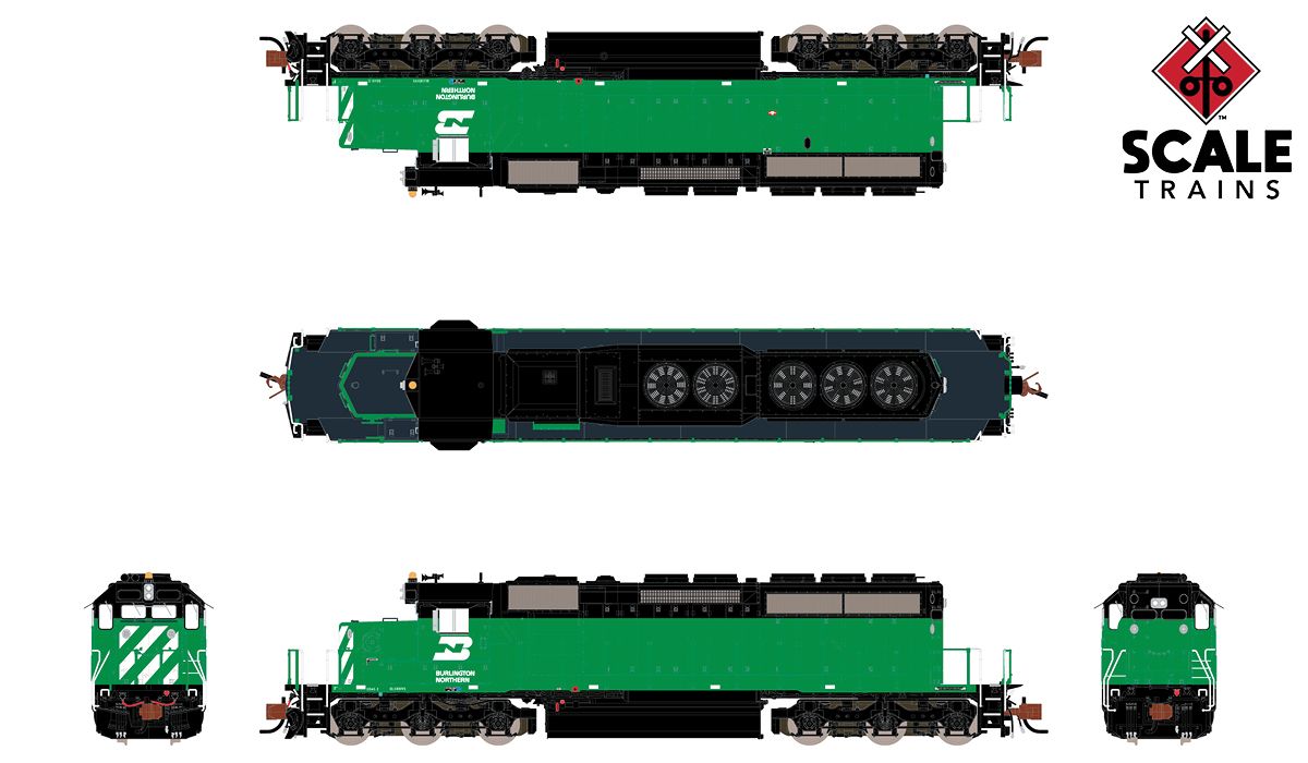 ScaleTrains 33792 Rivet N Scale EMD SD40-2 Burlington Northern BN 8019