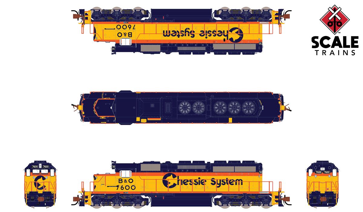 ScaleTrains 33800 Rivet N Scale EMD SD40-2 Chessie System B&O 7607
