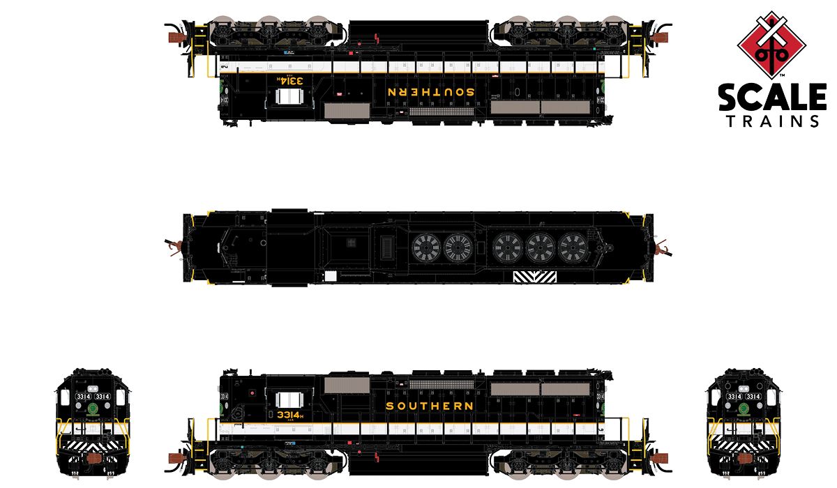ScaleTrains 33816 Rivet N Scale EMD High Hood SD40-2 "Dulux" Southern 3317L