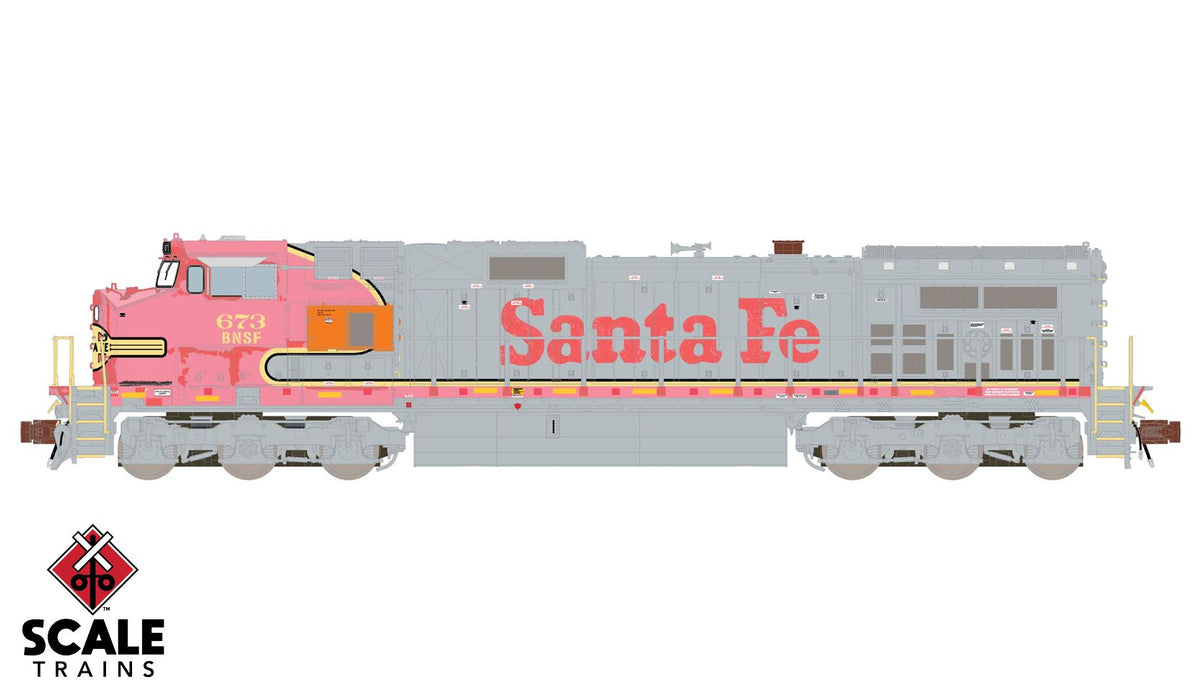 ScaleTrains 38521 Rivet N GE Dash 9-44CW Ex-Santa Fe BNSF 673 DCC and LokSound