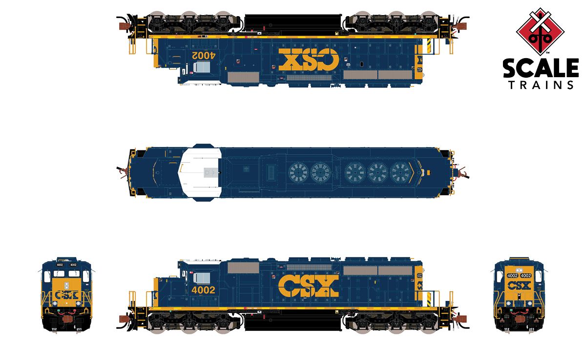 ScaleTrains 38620 Rivet N Scale EMD SD40-3 CSX 4002