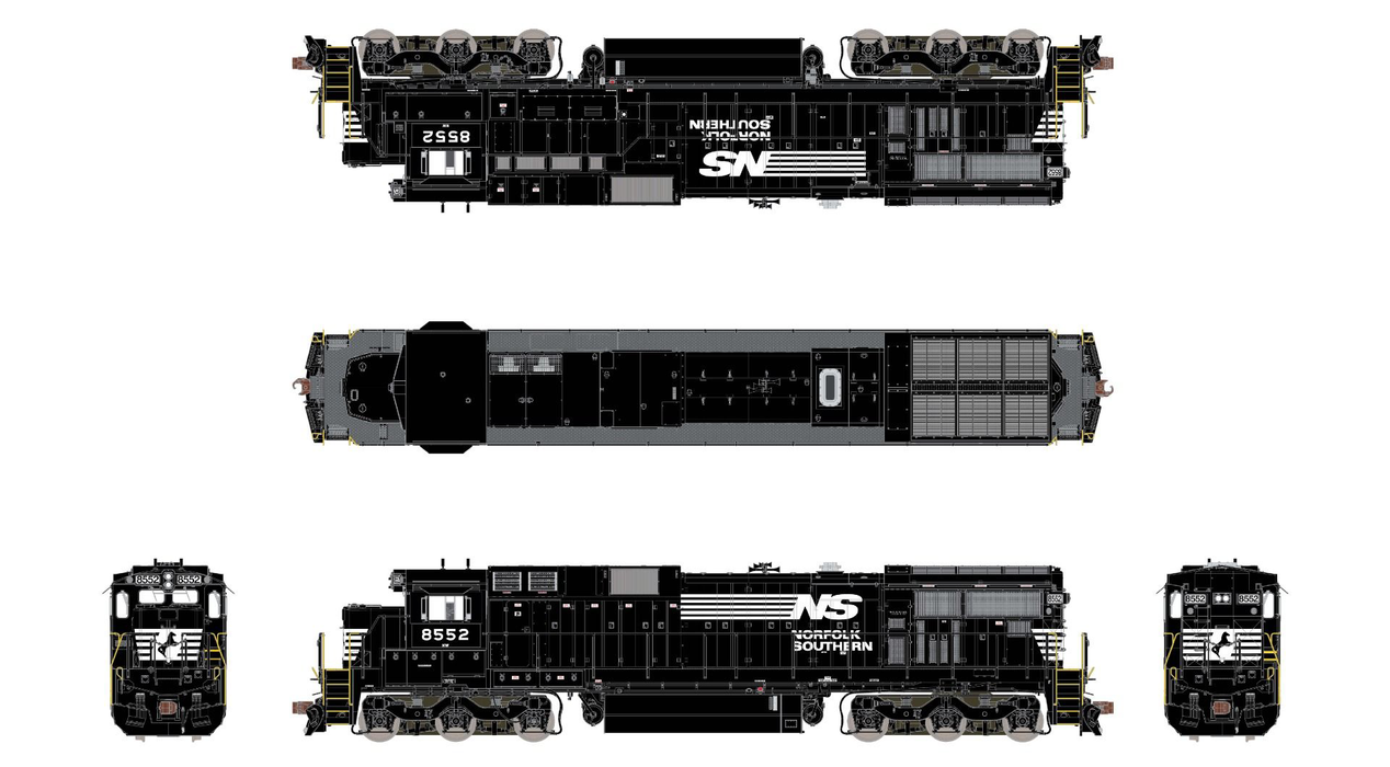 ScaleTrains 38733 Rivet HO GE C39-8 Phase Ib "Ditch Lights" Norfolk Southern NS 8552 DCC & Sound