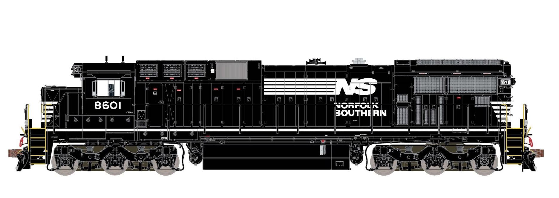 ScaleTrains 38739 Rivet HO GE C39-8 Phase II "Ditch Lights" Norfolk Southern NS 8601 DCC & Sound