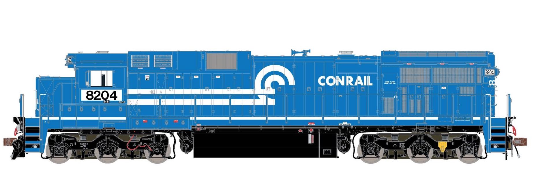 ScaleTrains 38748 Rivet HO GE C39-8 Phase III "Ex-CR" Norfolk Southern NS 8204 DC