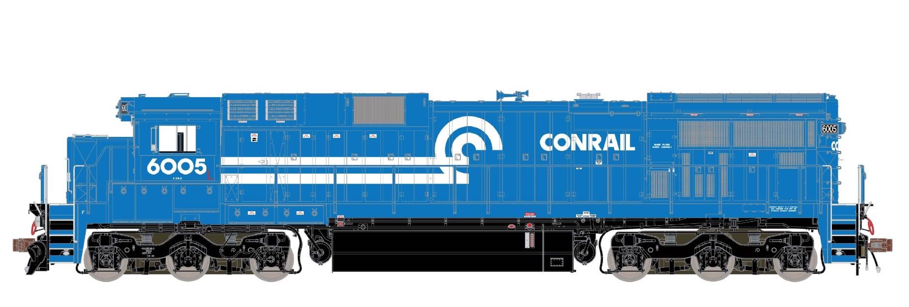 ScaleTrains 38755 Rivet HO GE C39-8 Phase III "Ditch Lights" Conrail CR 6005 DCC & Sound