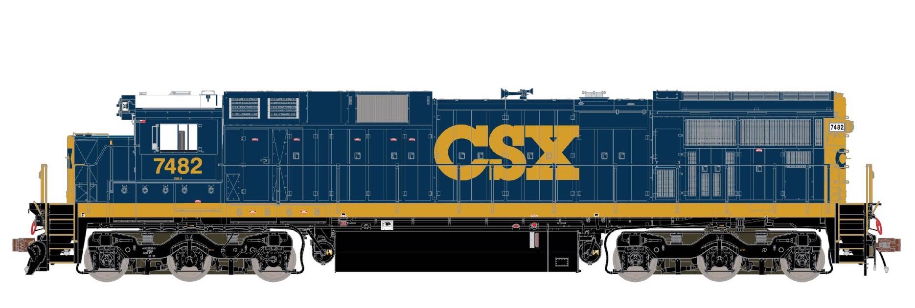 ScaleTrains 38762 Rivet HO GE C39-8 Phase III CSX YN3 7482 DC