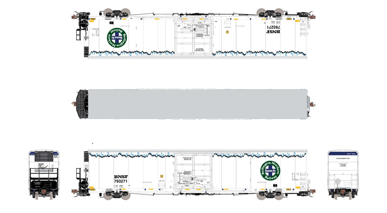 ScaleTrains 38915 Rivet HO Scale 82’ 7883 Reefer (Carrier) BNSF 793336