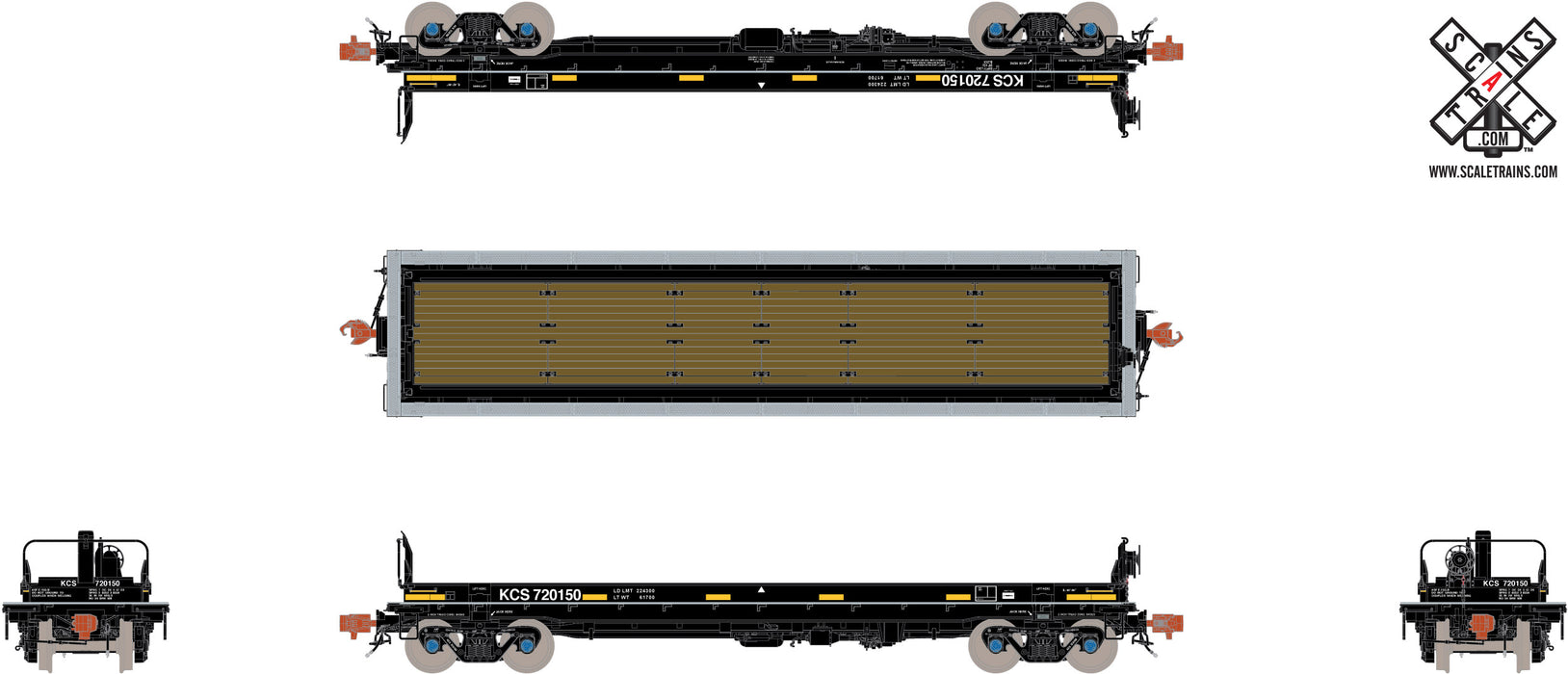 ScaleTrains HO Scale 32341 Thrall-Trinity 42' Steel Coil Car Kansas City Southern KCS 720209