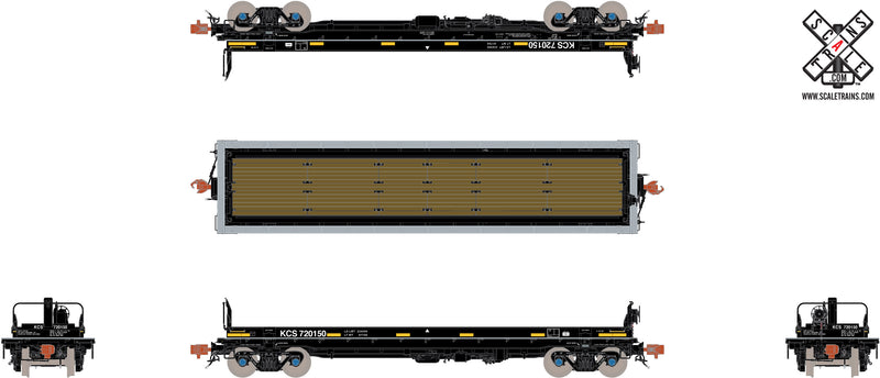 ScaleTrains HO Scale 32342 Thrall-Trinity 42' Steel Coil Car Kansas City Southern KCS 720234