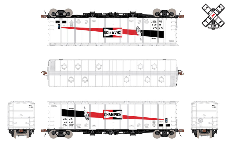 ScaleTrains HO Scale 32991 Rivet 4180 Airslide Hopper Champion Spark Plug GACX 46440