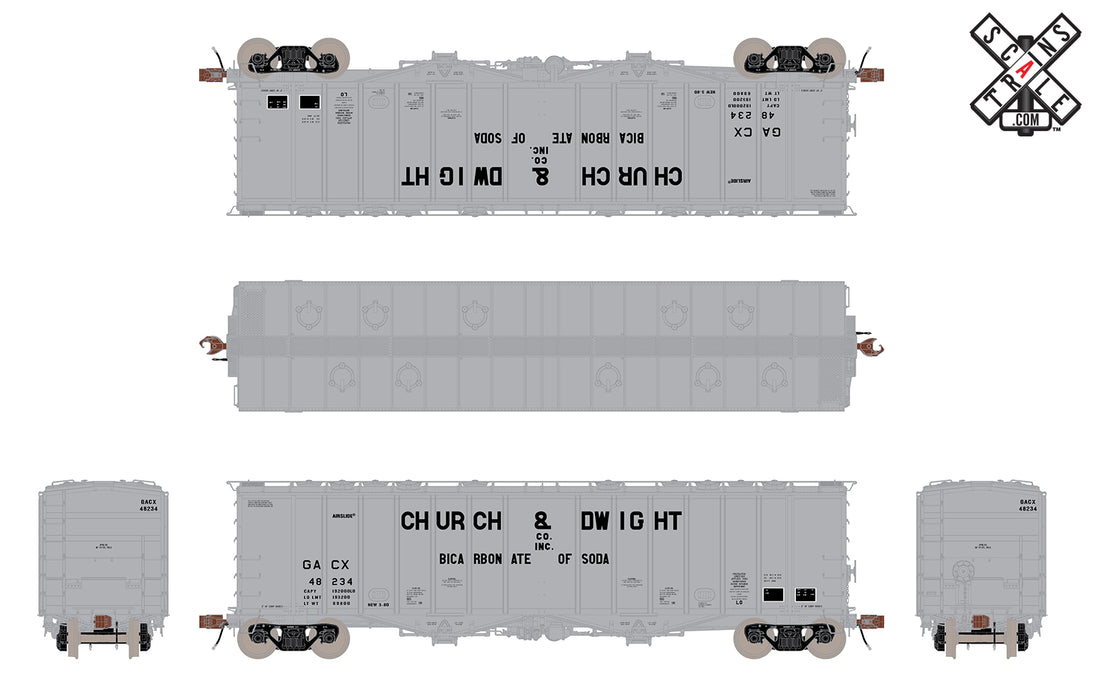 ScaleTrains HO Scale 32995 Rivet 4180 Airslide Hopper Church & Dwight GACX 48239