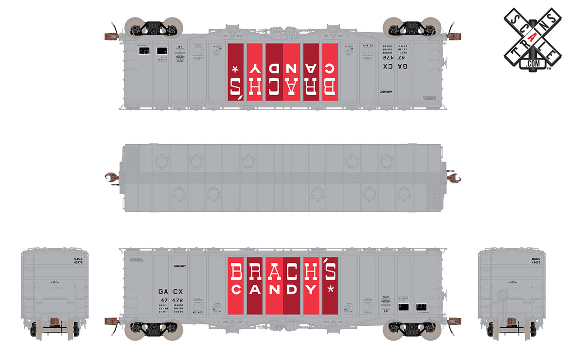 ScaleTrains HO Scale 32998 Rivet 4180 Airslide Hopper Brach's Candy GACX 47472