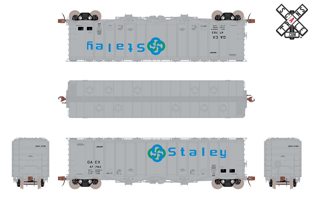 ScaleTrains HO Scale 33005 Rivet 4180 Airslide Hopper Staley Color Logo GACX 47787