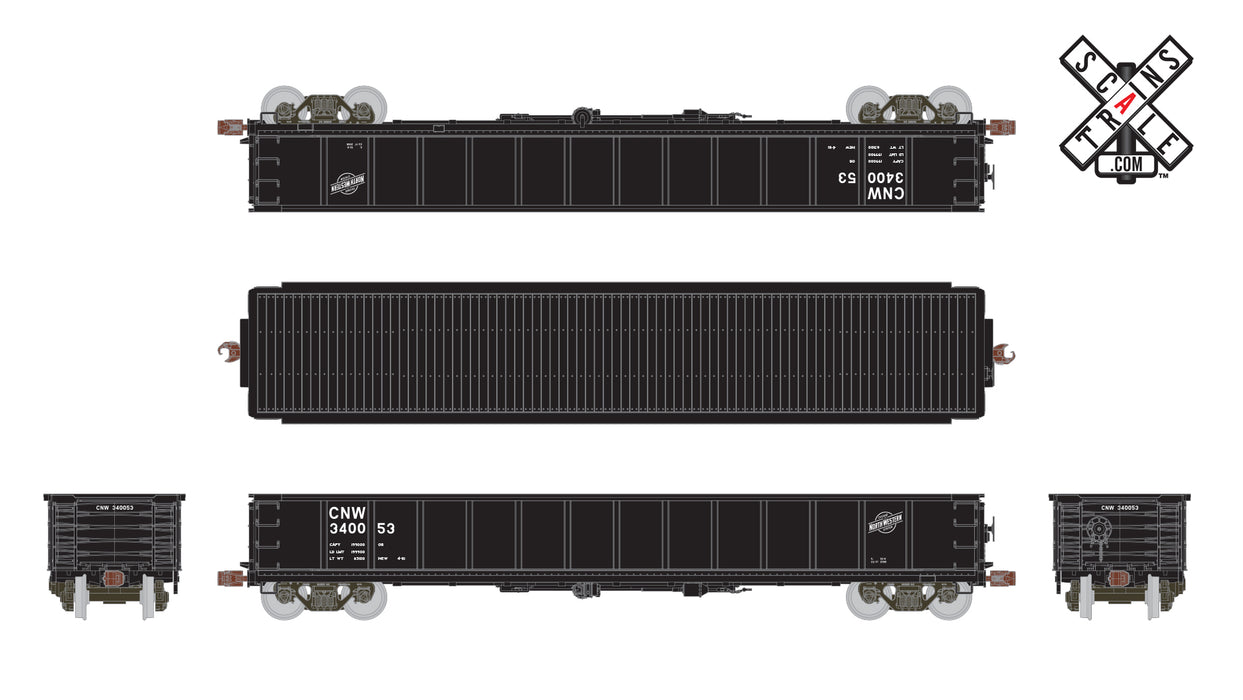 ScaleTrains Kit Classics 1151 CB&Q Havelock Shops 52'6" Gondola Chicago & NorthWestern CNW 340193