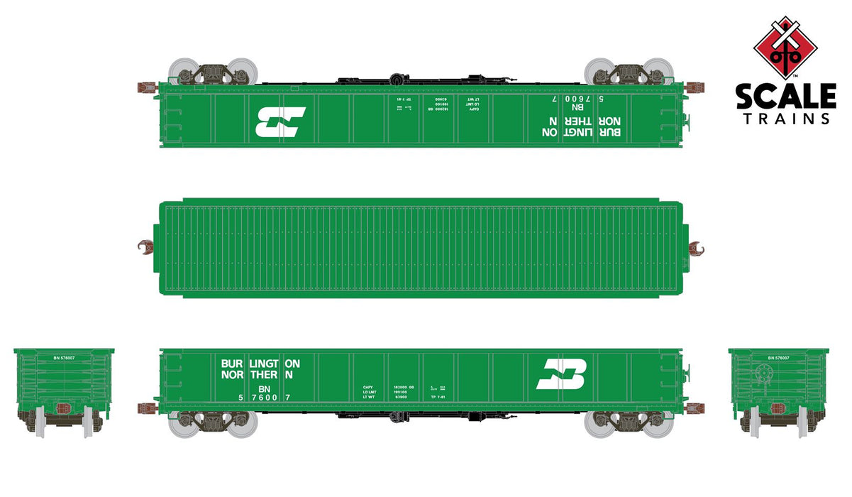 ScaleTrains Kit Classics 1170 Havelock Shops 52'6" Gondola Burlington Northern BN 576007
