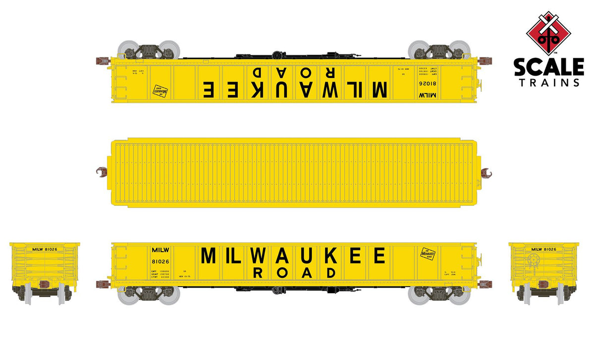 ScaleTrains Kit Classics 1176 Havelock Shops 52'6" Gondola Milwaukee Road MILW 81026