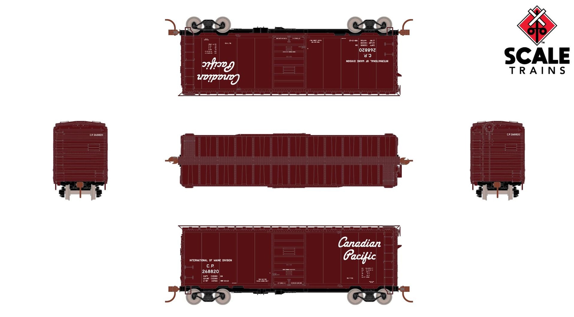 ScaleTrains Kit Classics 1224 HO Scale PS-1 Boxcar Canadian Pacific CP ...