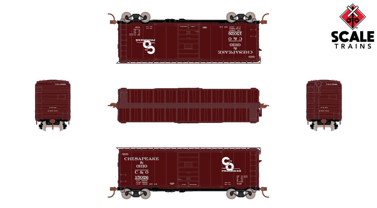 ScaleTrains Kit Classics 1227 HO Scale PS-1 Boxcar Chesapeake & Ohio C&O 15026