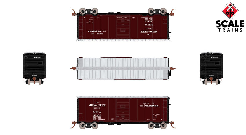 ScaleTrains Kit Classics 1233 HO Scale PS-1 Boxcar Milwaukee Road MILW 35002